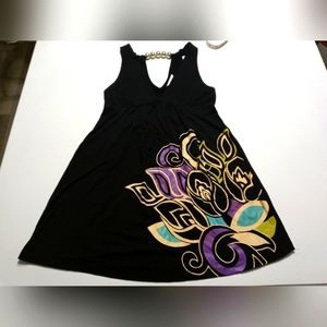 Y2k babydoll V neck black top womens medium